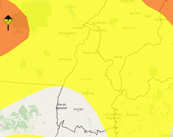 Tocantins tem alerta de chuvas intensas para mais de 100 cidades