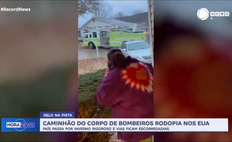 caminhao-do-corpo-de-bombeiros-rodopia-em-rua-congelada-nos-eua;-assista-ao-video