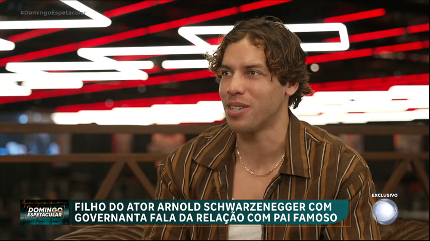 Exclusivo: Joseph Baena, filho de Arnold Schwarzenegger, conversa com Domingo Espetacular
