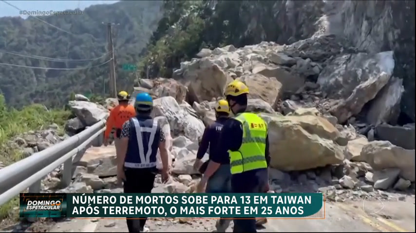 Sobe para 13 o número de mortos no terremoto em Taiwan