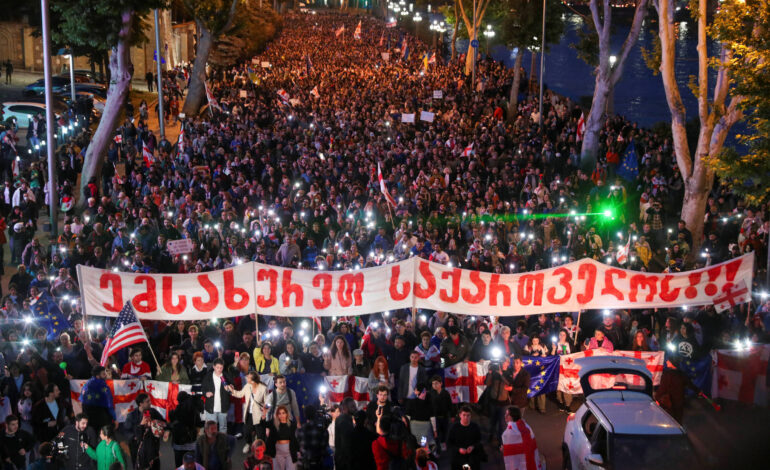 populacao-da-georgia-volta-as-ruas-para-protestar-contra-lei-de-‘influencia-estrangeira’