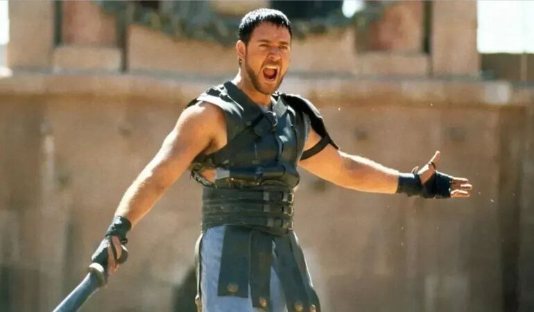 “gladiador-2”:-russell-crowe-revela-estar-desconfortavel-com-sequencia