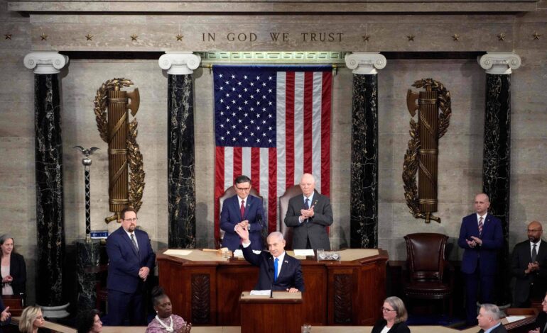 netanyahu-elogia-biden-e-trump-em-discurso-no-capitolio-e-minimiza-protestos