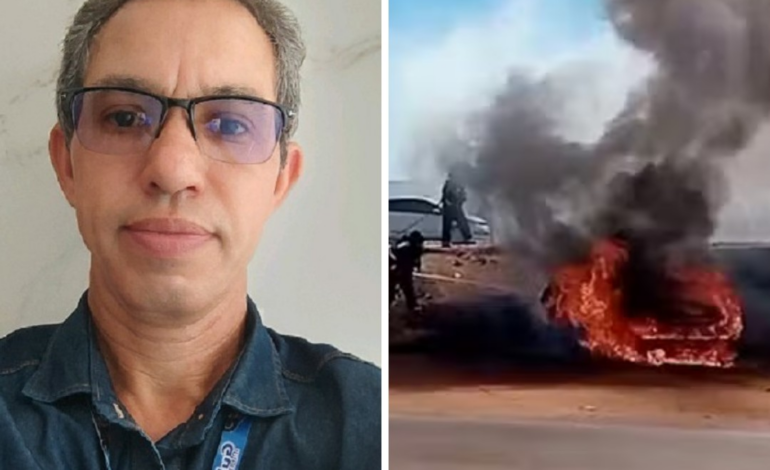 video-mostra-momento-que-caminhonete-atinge-carro-em-quebra-molas;-empresario-morreu-carbonizado