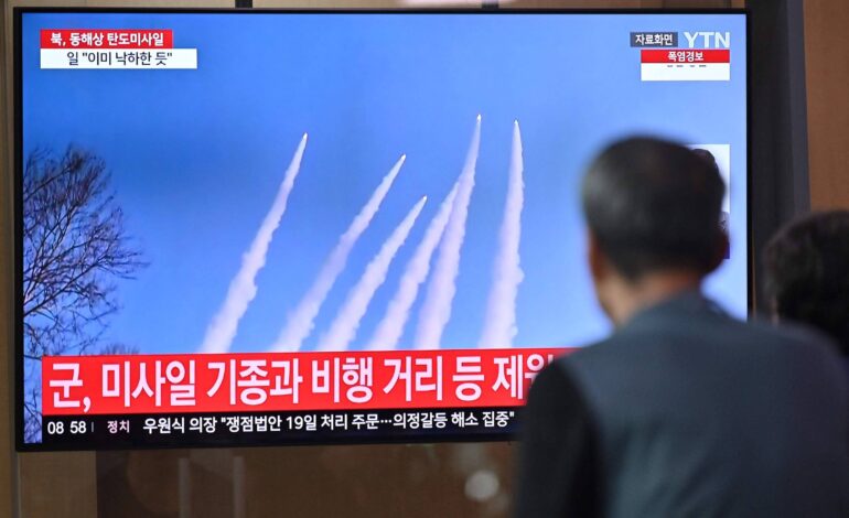 coreia-do-norte-faz-primeiro-lancamento-de-misseis-em-dois-meses,-diz-sul