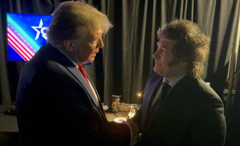 trump-chamou-milei-de-seu-‘presidente-favorito’,-diz-porta-voz-do-argentino