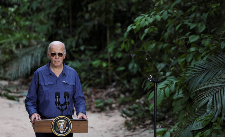 biden-cita-chico-mendes-e-diz,-em-alusao-a-trump,-que-ninguem-revertera-‘revolucao’-de-energia-limpa