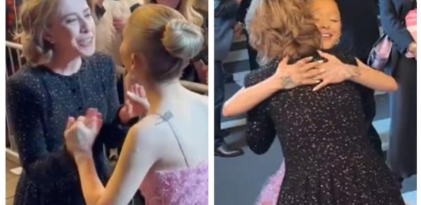 ariana-grande-‘tieta’-fernanda-torres-em-evento-e-elas-trocam-elogios;-veja