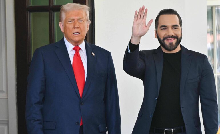 trump-recebe-bukele,-que-diz-que-nao-libertara-imigrante-deportado-ilegalmente