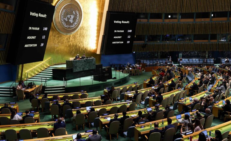 assembleia-geral-da-onu-exige-cessar-fogo-imediato-na-faixa-de-gaza;-eua-e-israel-se-opoem