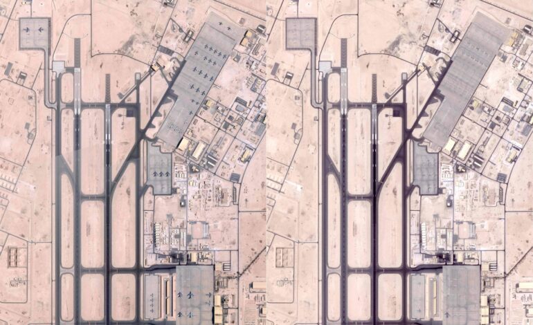 a-espera-de-ataque,-eua-retiraram-avioes-de-base-militar-no-qatar;-veja-antes-e-depois