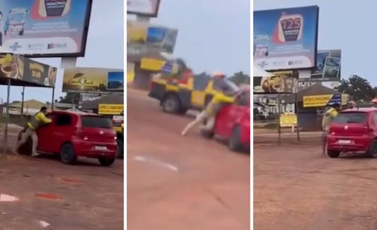 motorista-arrasta-agente-de-transito-com-carro-durante-abordagem;-assista