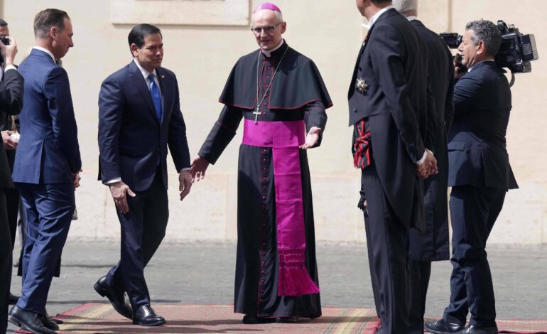 secretario-de-estado-dos-eua-chega-ao-vaticano-para-encontrar-o-papa-leao-14
