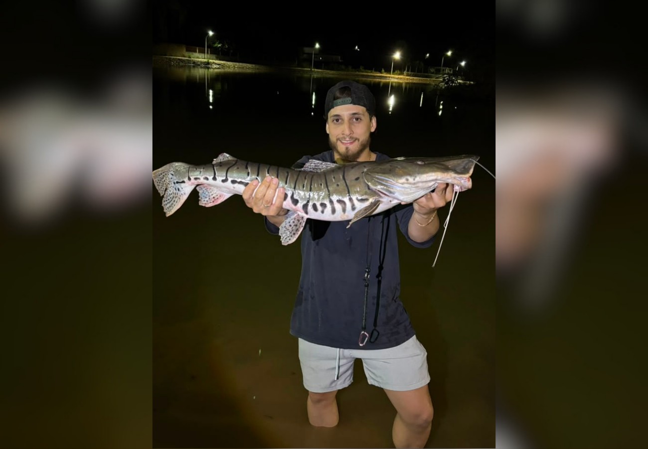 jovem-pesca-surubim-cachara-em-lago-e-se-surpreende-com-tamanho:-‘achei-que-era-um-jacare’