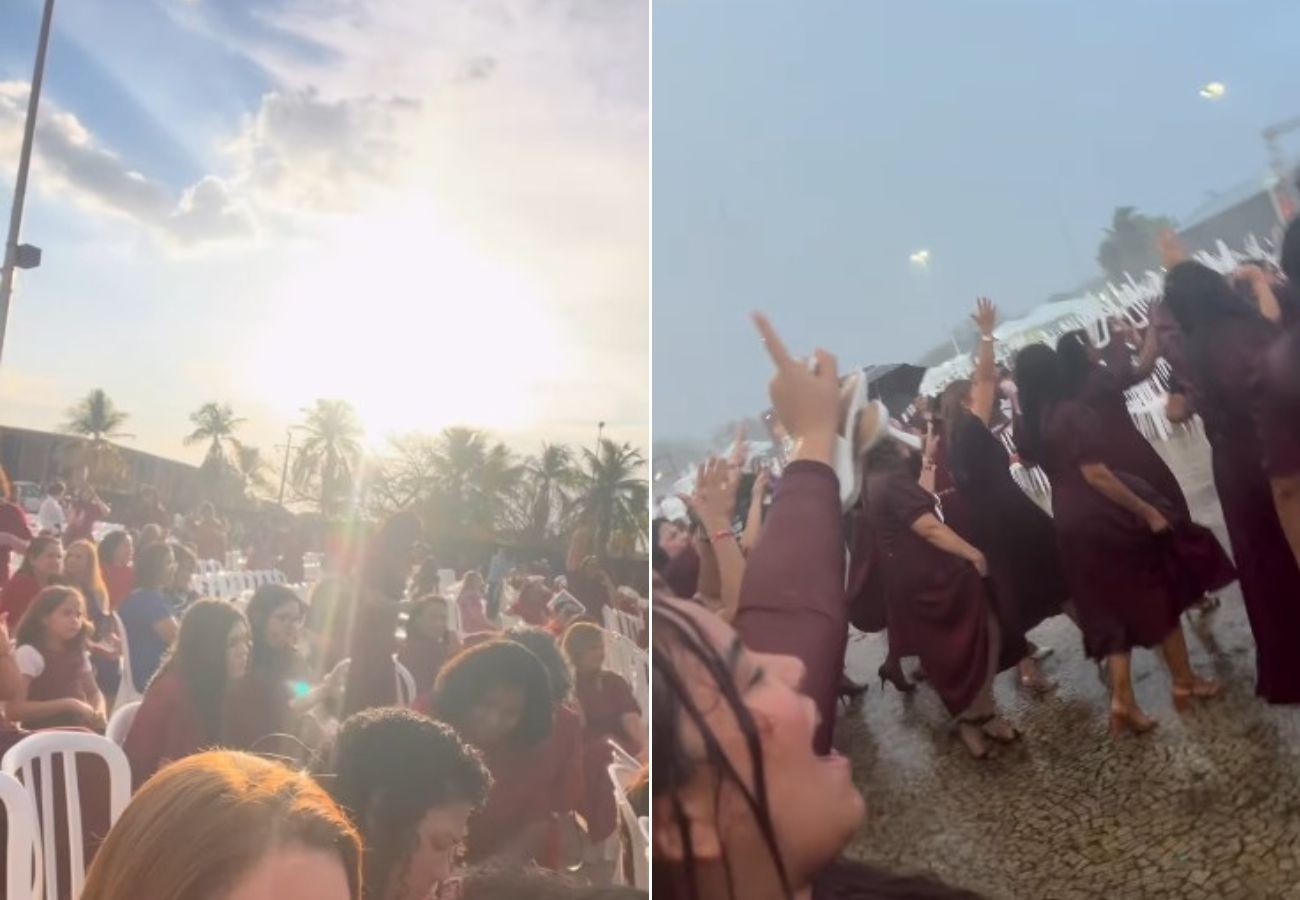 temporal-em-palmas:-fieis-trocam-abrigo-por-louvor-na-chuva;-video