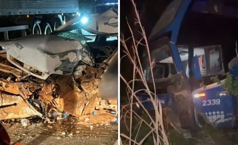 Homem morre após batida frontal entre carro e ônibus na TO-010